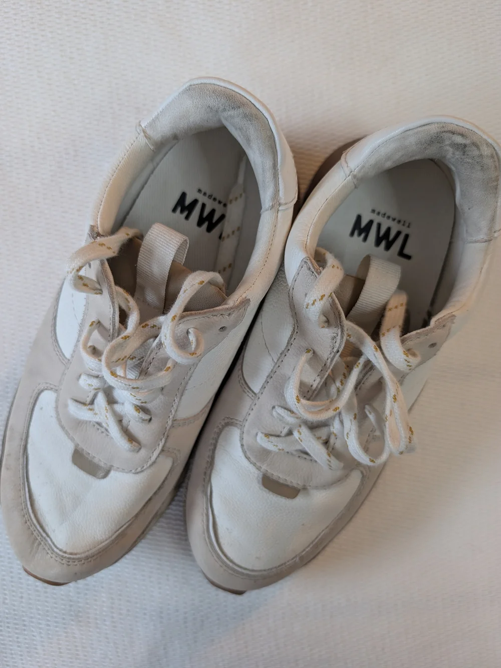 Madewell Kickoff Trainer Sneakers Antique Cream Multi Colorblock Leather 6.5